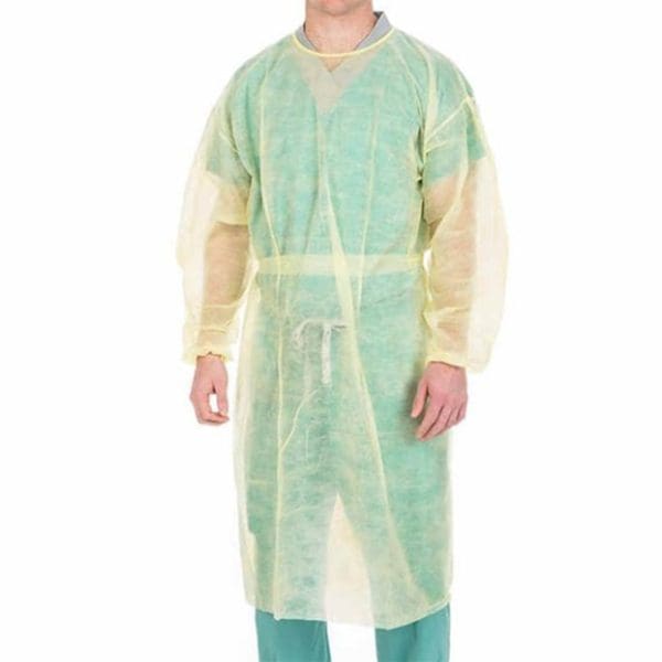 Cardinal Health™ Basic Spunbond Polypropylene Isolation Gown, X-Large, Yellow 10/Pack, 100/Case