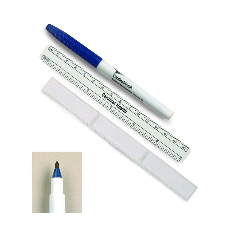 Cardinal Health™ Regular-Tip Skin Marker w/6" Ruler and Labels 50/Box