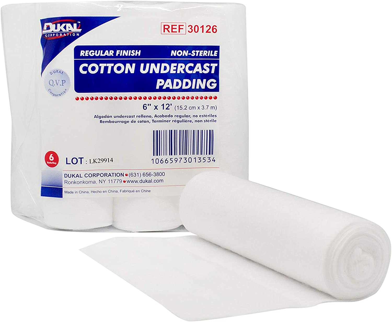 Dukal Cotton Undercast Padding 6 x 12 yards, 6/pack
