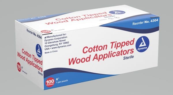 Cotton Tipped Wood Applicators Sterile 6", 1/pack, 100/box