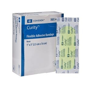 Adhesive Strip Curity™ 1 X 3 Inch Fabric Rectangle Neon Sterile 50/box