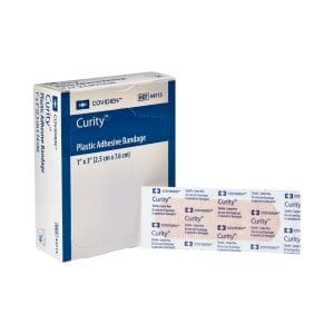 Adhesive Strip Curity™ 1 X 3 Inch Plastic Rectangle Sterile 50/box