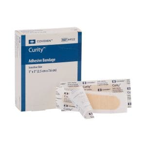 Adhesive Strip Curity™Sensitive Skin 1 X 3 Inch Plastic Rectangle Sterile 50/box