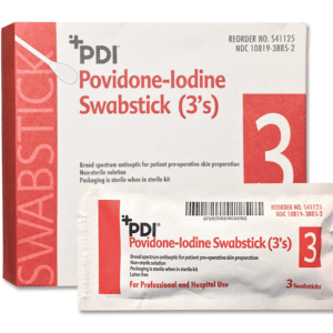 PDI PVP IODINE PREP SWABSTICKS 3S 25/box