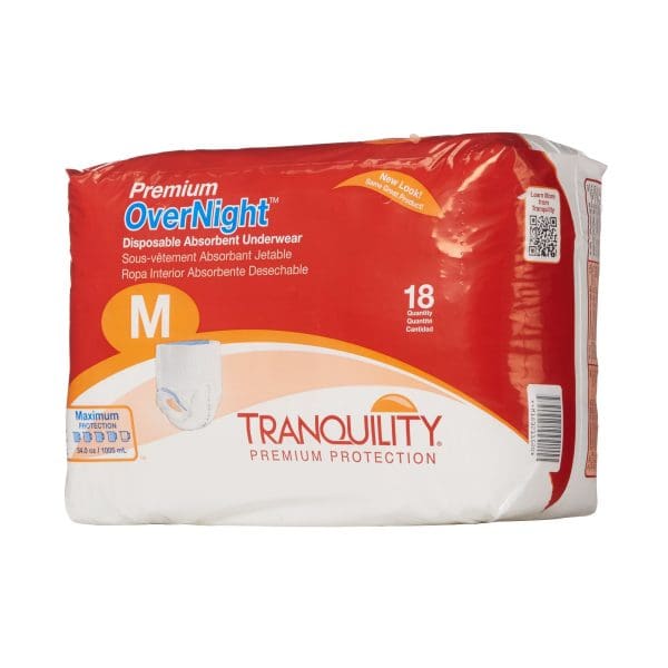 Tranquility Premium OverNight Pull On Underwear Medium Disposable Heavy Absorbency 72/