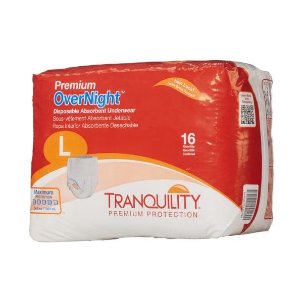 Tranquility Premium OverNight Pull On Underwear Large Disposable Heavy Absorbency 64/