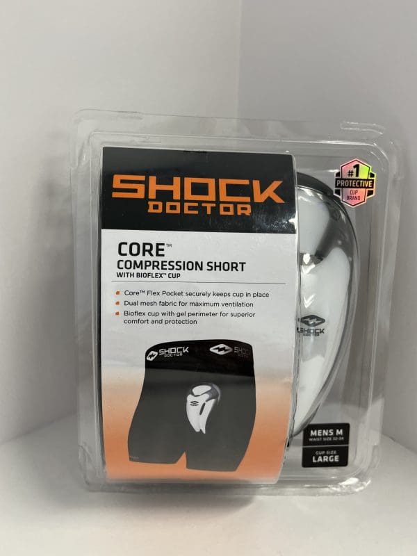 Damaged Packaging-Shock Doctor Core Compression Short w/Bioflex Cup, Mens Medium *Each*