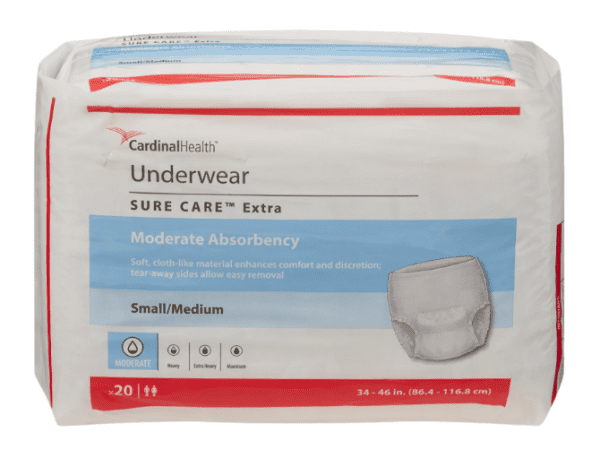Sure Care™ Extra Unisex Adult Absorbent Underwear - SM/MED FITTED (1/CS)